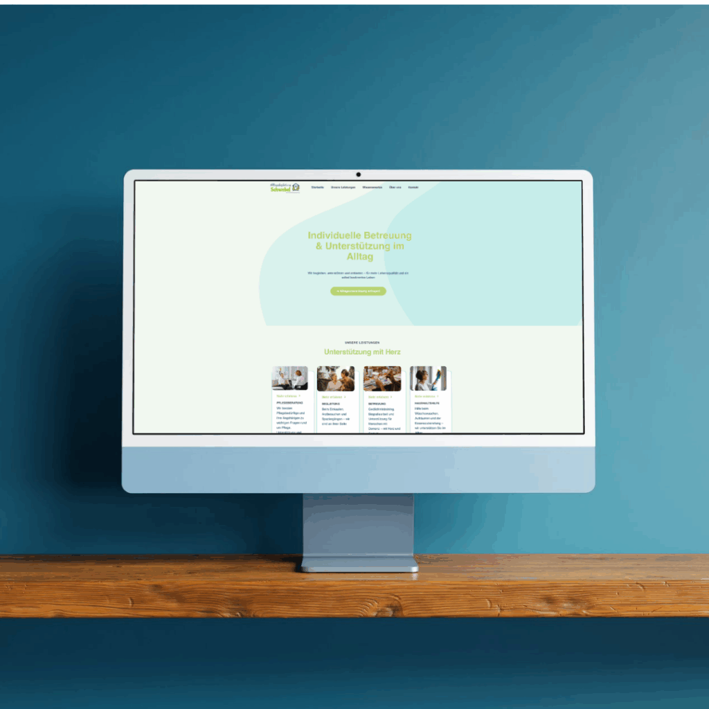 computer Bildschirm mit website angezeigt